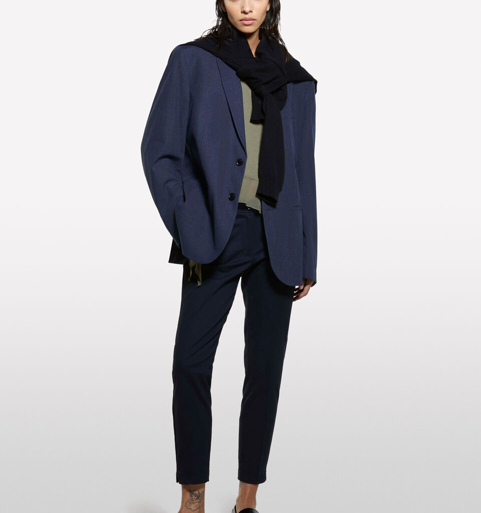 Dark blue slim fit chinos - women's chino trousers - Dark Blue | Sisley image number 1